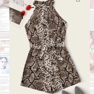 snakeskin halter romper